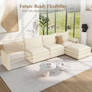 Comfy 108 Inch Modular Sectional Sofa With Ottoman