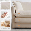 Comfy Chenille Sofa Chair with Toss Pillow Light Coffee