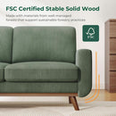 Comfy Green Corduroy Loveseat Sofa with Solid Wood Frame