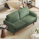 Comfy Green Corduroy Loveseat Sofa with Solid Wood Frame