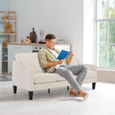 Comfy Mid Century Modern Beige Sofa for Small Spaces