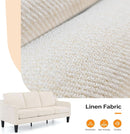 Comfy Mid Century Modern Beige Sofa for Small Spaces