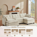 Comfy Modular Sectional Sofa With Movable Ottomans