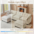 Comfy Modular Sectional Sofa With Movable Ottomans