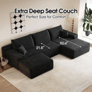Comfy U-Shaped Sectional Sofa With Chaise And Ottoman