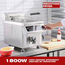 Commercial 12.6 QT 1800W Electric Induction Deep Fryer With Timer (SAK15870)