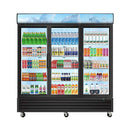 Commercial 70 Cu.Ft Reach-In Glass Door Merchandiser Freezer With LED Top Panel And Swing Door (SAK43890)