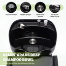 Commercial Black And Gold Shampoo Bowl Chair Set With Footrest (SAK43716)