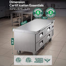 Commercial Double Drawer Undercounter Worktop Fridge With Chef Base & Wheels (SAK80596)