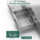 Commercial Double Drawer Undercounter Worktop Fridge With Chef Base & Wheels (SAK80596)