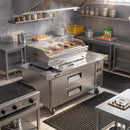 Commercial Double Drawer Undercounter Worktop Fridge With Chef Base & Wheels (SAK80596)