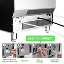 Commercial Ice Maker, Freestanding Square Ice Cube Maker 265lbs/24h, 55lbs Storage Bin, Full Heavy Duty Stainless Steel Construction