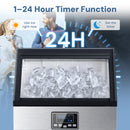 Commercial Ice Maker Machine,100lbs/24H Moon-Shaped Ice Machine with 28 Lbs Storage Capacity