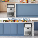 Commercial Ice Maker Machine,100lbs/24H Moon-Shaped Ice Machine with 28 Lbs Storage Capacity