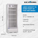 Commercial Single Glass Door Upright Beverage Cooler Refrigerator With LED Lighting (SAK24713)