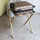 Boise-Foldable Metal Luggage Rack with Genuie Leather