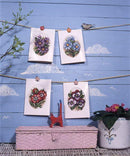 Complete cross stitch kit - greetings card "Pansies" 6161