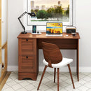 43 Inch Walnut Computer Desk With Charging Station