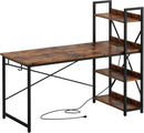 Computer Desk with Power Outlet and USB Charging Ports