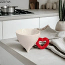 Conical cream heart ceramic coffee mug – dining room juice cup