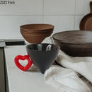 Conical cream heart ceramic coffee mug – dining room juice cup
