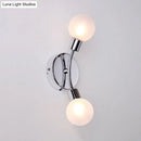 DecorBites™ Contemporary 2-Light Chrome LED Wall Sconce with Global White Glass Fixture