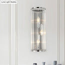 DecorBites™ Contemporary 3-Head Wall Sconce with Clear Crystal Tube Shades - Flush Mount Light