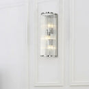 DecorBites™ Contemporary 3-Head Wall Sconce with Clear Crystal Tube Shades - Flush Mount Light
