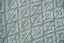 Contemporary 8x10 carved pattern Ivory and Gray hand knotted wool rug
