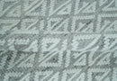 Contemporary 8x10 carved pattern Ivory and Gray hand knotted wool rug