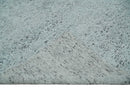 Contemporary 8x10 Silver and Charcoal Modern Abstract Handmade Wool Area Rug