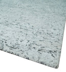 Contemporary 8x10 Silver and Charcoal Modern Abstract Handmade Wool Area Rug