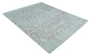 Contemporary 8x10 Silver and Pink Modern Abstract Handmade Wool Area Rug