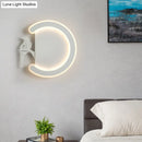 DecorBites™ Contemporary Acrylic C-Shape Wall Sconce Light with Bird Design – LED Lamp in Warm/White Light