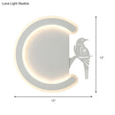 DecorBites™ Contemporary Acrylic C-Shape Wall Sconce Light with Bird Design – LED Lamp in Warm/White Light