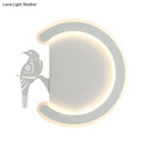 DecorBites™ Contemporary Acrylic C-Shape Wall Sconce Light with Bird Design – LED Lamp in Warm/White Light