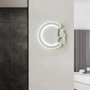 DecorBites™ Contemporary Acrylic C-Shape Wall Sconce Light with Bird Design – LED Lamp in Warm/White Light
