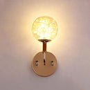 Contemporary amber glass direct wired electric bedroom wall sconce