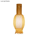 Contemporary bamboo golden wall light fixture – bedroom woven lantern