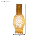 Contemporary bamboo golden wall light fixture – bedroom woven lantern