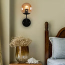 DecorBites™ Contemporary Black Wall Sconce with Globe Glass Shade