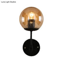 DecorBites™ Contemporary Black Wall Sconce with Globe Glass Shade