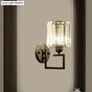 Contemporary black and brass crystal sconce 110v-120v bedroom light