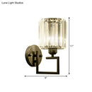 Contemporary black and brass crystal sconce 110v-120v bedroom light