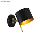 DecorBites™ Contemporary Metal Drum Wall Sconce Light - Black, 1 Bulb - Bedroom Lighting Fixture