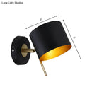 DecorBites™ Contemporary Metal Drum Wall Sconce Light - Black, 1 Bulb - Bedroom Lighting Fixture