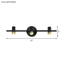 DecorBites™ Contemporary Black Adjustable 3-Bulb Wall Sconce Vanity Light