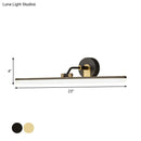 Contemporary black & brass vanity bar light – bathroom wall fixture
