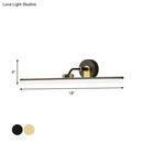Contemporary black & brass vanity bar light – bathroom wall fixture