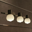 Contemporary black & chrome milk glass globe sconce – living room light